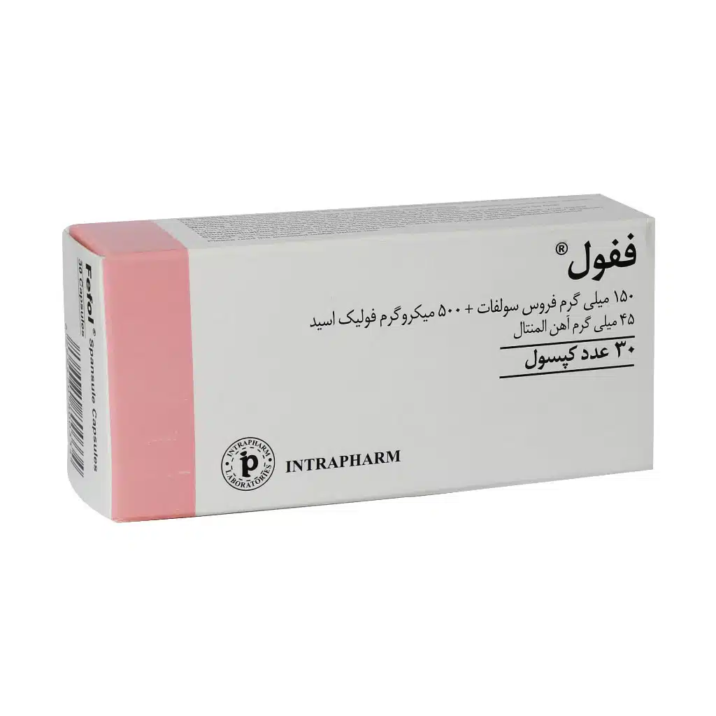 Intrapharm-Fefol-Spansule-30-Capsule.jpg کپسول ففول اینترافارم - Image 1